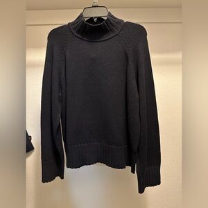 Philosophy Black Ribbed Turtleneck Sweater